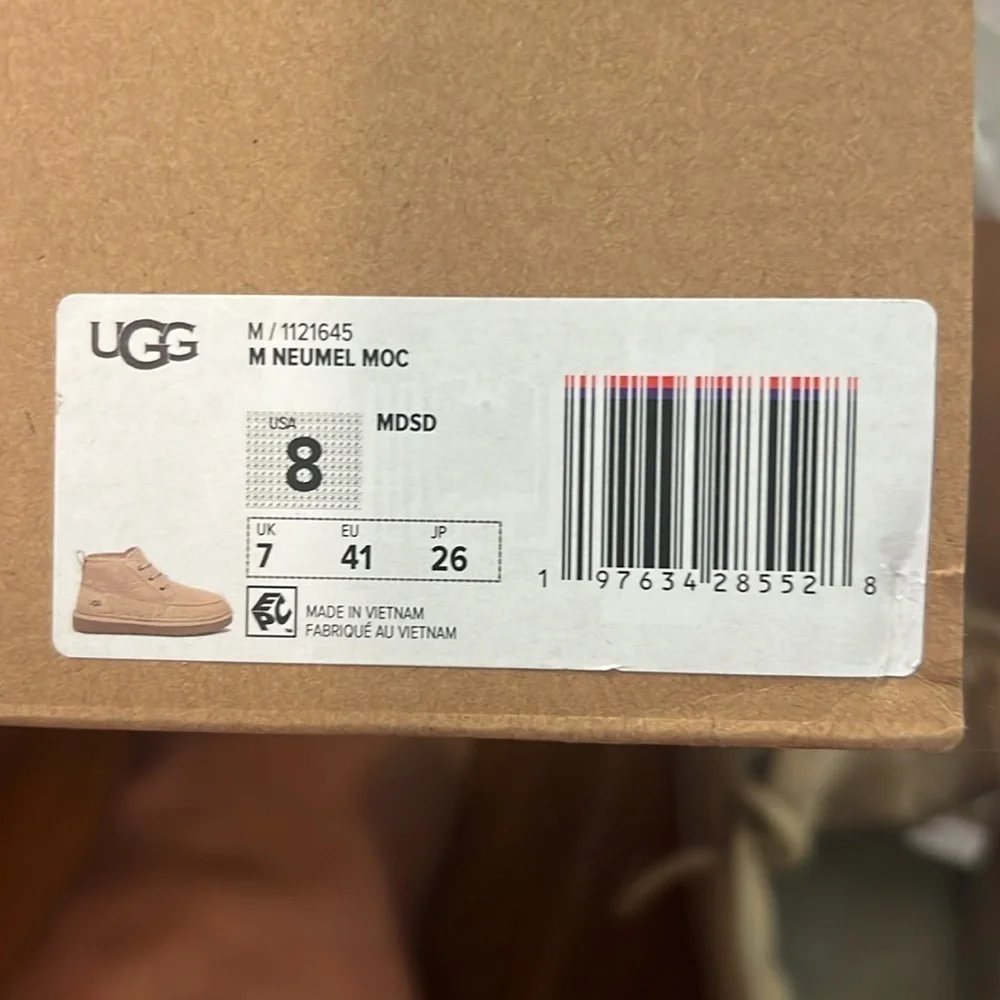 UGG Men's NEUMEL MOC TAN Boots, Size 8, NIB